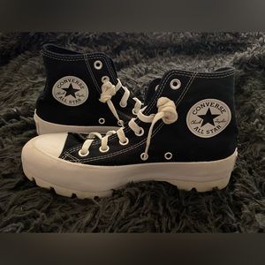 Converse Black and White Platform Shoes